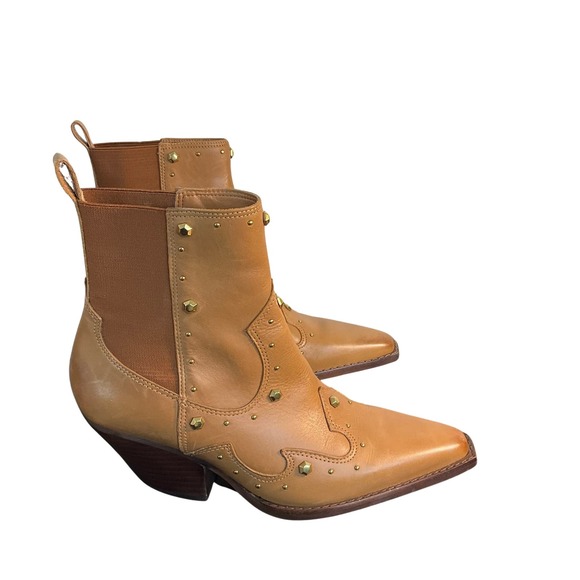 Vince Camuto | Camel Leather  | Western Booties | 6.5m - Picture 1 of 6